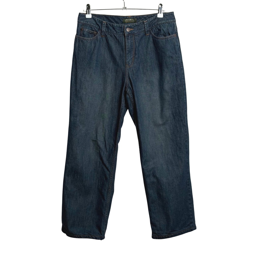 Eddie Bauer‎ Flannel Lined Denim Jeans Warm Winter Dark Wash Womens 10